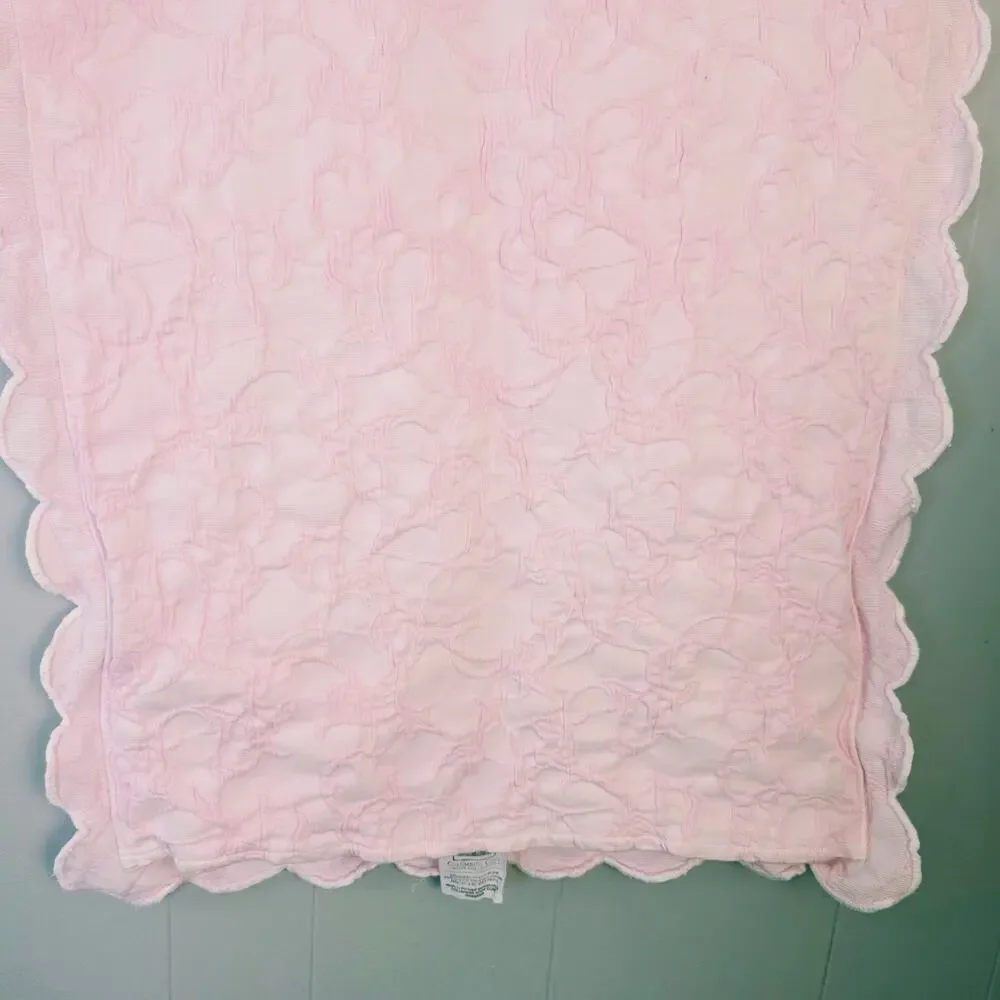 VNT Columbine Cody Pillow Sham 21x28 Pink Floral Scalloped Cottagecore Coquette